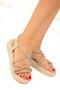 Beige Women's Sandals - Model 17850 - 2