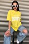 Houston Printed Women's Oversize Yellow T-shirt - 5