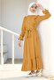 Girl's Long Hijab Aerobin Linen Dress - 4