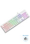Gamenote KB870L RGB Backlit Gaming Mekanik Klavye Blue Switch - Beyaz - 5