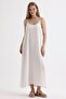 Wide Cut Loose Linen Summer Dress - Rope Strap - 2