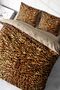 Leopard Double Duvet Cover Set Custom Woven Cotton Satin Golden Leopard