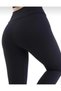 Women's High Waist Tightening Black Ribbed Tights - 2