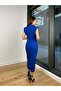 Jewelled Brooch Detail Shoulder Padded Pencil Dress - 4