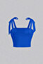 WFT5023B Bow-Detail Wide-Strap Cropped Blouse - 2
