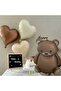 Retro Color Bear and Heart Foil Balloon Set