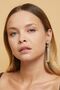 Women's Gold Color Compressed Dangling Fringed Stone Model Evening Dress Wedding Engagement Party Promise Earrings - 7