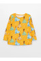 Lcw Baby Orange Printed Crew Neck Long Sleeve Cinderella Printed Baby Girl Pajamas Set - 2