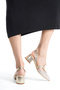 Women's 4 cm Evening Shoes and Bag Gold - 6