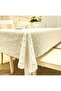 Meiwa Japanese Pvc Lace Look Stain-Resistant - Non-Slip - Wipeable Tablecloth Cream - 4