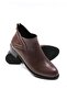 Rosa Brown Oval Toe Women's Ankle Short Heeled Boots - 3
