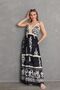 Women's Floral Patterned Thin Strap Knitted Detailed Summer Dress - 5
