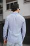 Yx 16794 Slim Fit Double Pocket Covered Striped Men's Shirt - 4