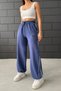 Women's Indigo Two Thread Elastic Waist Loose Wide Leg Sweatpants - 9