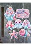 7-Piece Mermaid Happy Birthday Large Cake Topper Cake Decorations Cupcake Cake Birthday Decoration - 3