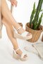 White Wedge Heeled Daily Wear Sandals Comfortable and Stylish