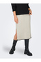 Side Slit High Waist Skirt Embroidered Midi Length Knitted Sweater Skirt - 3
