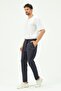Men's Straight Leg Sweatpants with Side Pockets 852 Navy Blue - 2