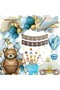 Retro Bear with Rainbow Police Car Balloon Chain Set - 2