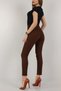 Leo 90's Women's Mom Jean Brown High Waist Stretchy (Lycra) - 2