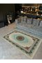 Turquoise Beige Patterned Antique Design Series Decorative Carpet Antique149 - 3