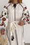 Women's embroidered dress with tassel waist belt and embroidered detailing. - 7