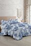 Double Duvet Cover Set Special Woven Cotton Satin Canvas Collection Jungle Indigo - 2