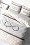 طقم غطاء لحاف مزدوج من القطن الساتان مع ملاءة مطاطية إنفينيتي