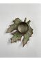 Decorative Plane Leaf Figured, Green and Coffee Colored Tea Coffee Cup Set for 1 Person - 2