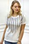 Leopard Crystal Stone Short Sleeve Crew Neck Plus Size Cotton White Women's T-shirt - 3