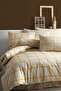 Karo Yellow 100% Cotton King Size Duvet Cover Set - 2
