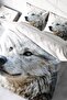 طقم غطاء لحاف مزدوج من الساتان القطني 100% من White Wolf مع ملاءات مرنة - 3