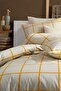 Karo Yellow 100% Cotton King Size Duvet Cover Set - 3