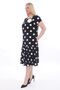 X MODAPO Plus Size Polka Dot Viscose Midi Summer Dress - Rose Brooch, Pocket, and Ruffle Hem - 3