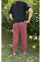 Men's Pocketless Elastic Waist Pajama Bottoms Sweatpants Red Green Square - 5