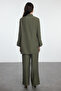 Haki Oversize Keten Görünümlü Dokuma Alt-Üst Takım TCTAW25US00099 - 5