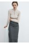Zippered corded sweater