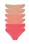 6 Pieces Super Eco Set Lycra Women's Slip Panties Skin Powder Fuchsia