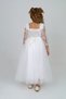 Girl's Guipure Patterned Long Evening Dress - 7