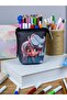 Pencil Case Telescopic Cool Girl Vegan Leather (Pen Holder and Makeup Bag) - 2