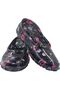 Women's Black Floral Rubber Shoes - 5