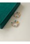Baguette Stone Colorful Heart Earrings Baguette Stone Earrings - 2