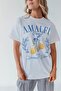 Printed Organic Cotton Oversize Cut T-Shirt