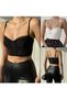 Transparent Back Waist Detailed Lace Combination Crop Bustier with Clasp Straps - 2