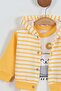 Boy Newborn Car Embroidered Razene Embroidered Stripes Triple Set - 4