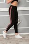 Women's Cotton Side Red Stripe Ankle Length Lycra Sports Tights -4903-4078