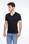 Men's Cotton V-neck Short Sleeve Colorful T-shirt -422 - 2