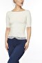 Women's Viscose Wide Collar Short Sleeve Laced Top -2304