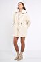 Women's Cream Fur Oversize Short Cashmere Coat / Sevde Ugur - 2