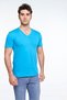 Men's Cotton V-neck Short Sleeve Colorful T-shirt -422 - 3